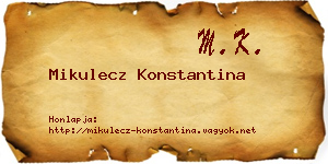 Mikulecz Konstantina névjegykártya